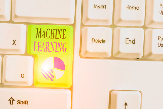 Text sign showing Machine Learning. Business photo showcasing scientific study of algorithms and statistical models