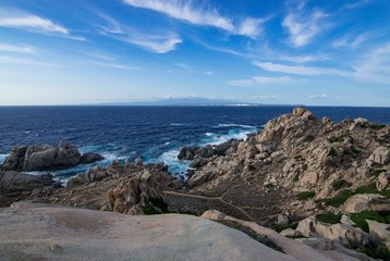 Fototapeta na wymiar View of Capo Testa in Sardinia