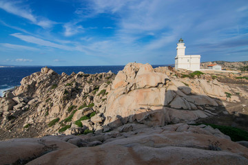 Fototapeta na wymiar Lighthouse of Capo Testa in Sardinia