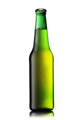 full green beer bottle