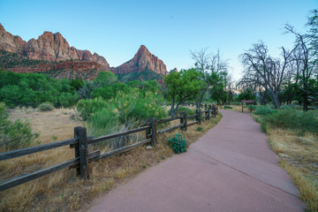 the watchman from parus trail in zion national park, usa