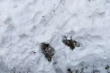 Background, snow and ice with traces