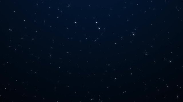 Night starry skies with twinkling or blinking stars motion background. Looping seamless space backdrop
