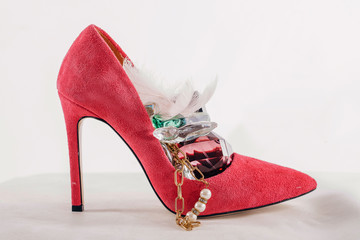 red shoes on white background
