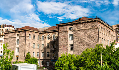 Fototapeta na wymiar Soviet building in Yerevan, Armenia