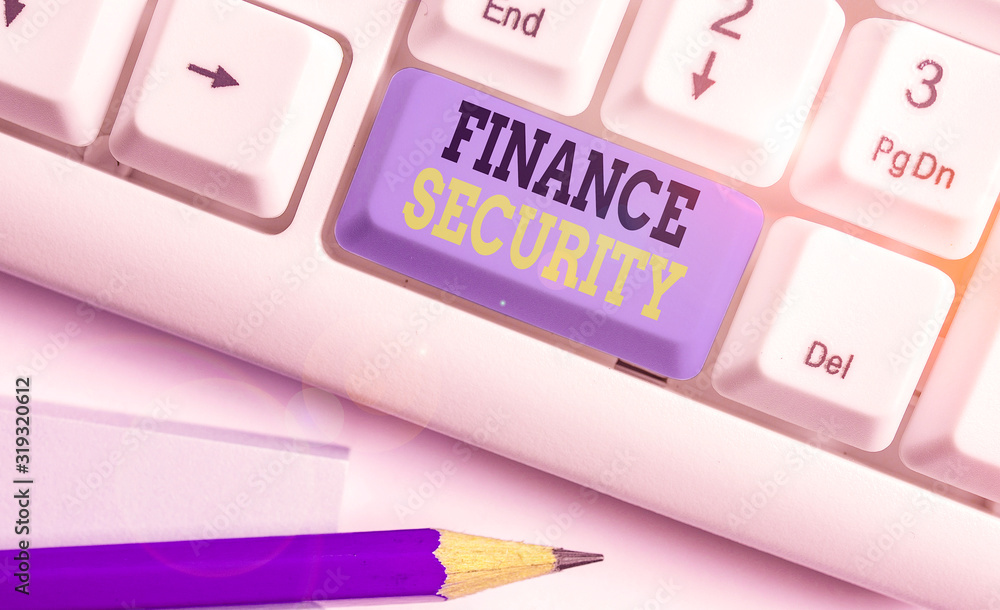 Poster conceptual hand writing showing finance security. concept meaning document that entitles the owner w