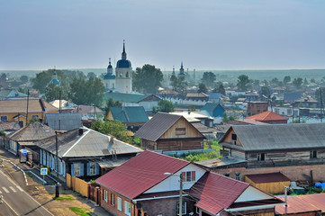 Panorama Jenisejska - syberyjskiego miasta w Rosji