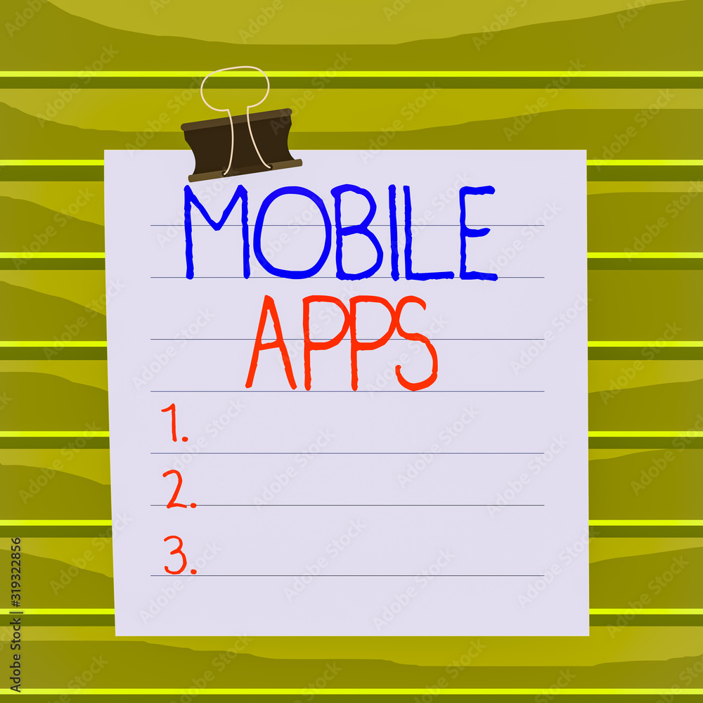 Poster conceptual hand writing showing mobile apps. concept meaning application software designed to run on