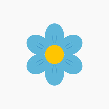 Blue daisy flower icon.