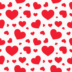 Cute red hearts seamless texture pattern. - 319323444