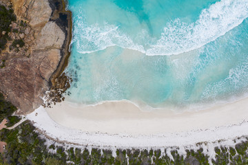 Aerial view of Little Hellfire Bay in Cape Le Grand National Park, Esperance, Western Australia
