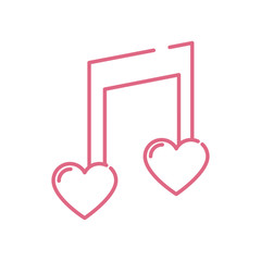 Isolated hearts music note vector design