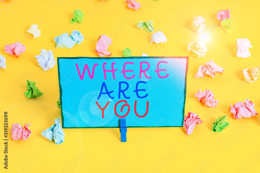 Aufkleber text sign showing where are you. business photo showcasing give us your location address direction p