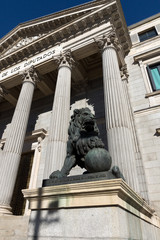 Building of Congress of Deputies  in City of Madrid, Spain