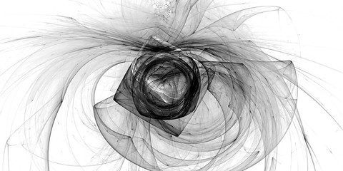 Fototapeta premium Abstract black-white background, random fractal shapes.Suitable for wallpapers and posters, web, cards, etc.
