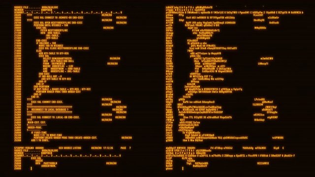 Orange Hacker Text - Database Encryption Decryption Motion Background