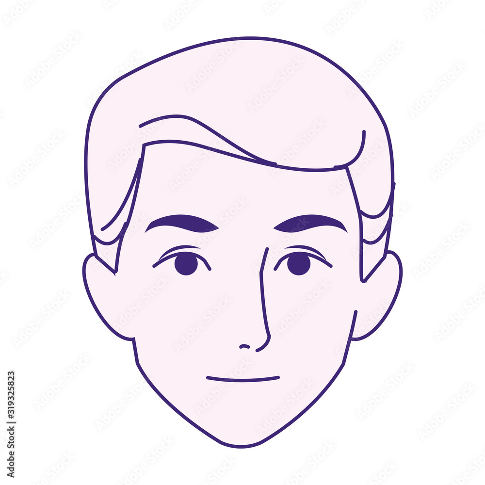 Wall mural cartoon man face icon, flat design