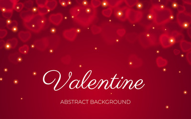 Heart bokeh red background valentine love vector