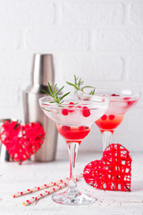 Cranberry margarita cocktail. Valentines day drink