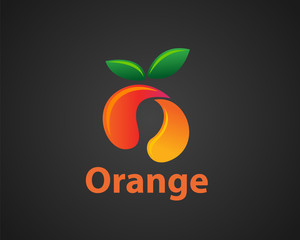 abstract orange fruit two drop essence logo design inspiration