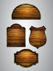 Vector realistic illustration of wooden signboard