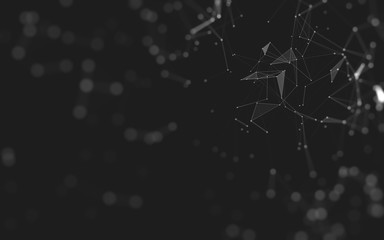 Abstract background. Molecules technology with polygonal shapes, connecting dots and lines....