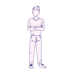 cartoon man wearing casual clothes, flat design