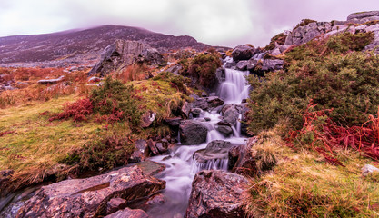 Waterfall & loch in Scotland, United Kingdom
