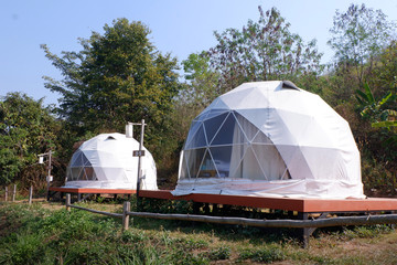 Geodesic dome Tents in Asia.