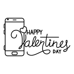 happy valentines day label on white background