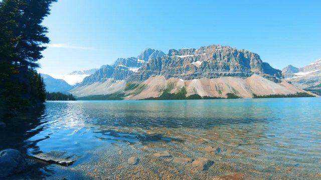 waves on Bow Lake in Banff National Park