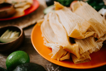 Stack of Fresh Mexican Tamales