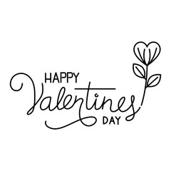 happy valentines day label on white background