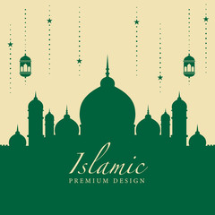 Islamic greeting card design for Ramadan Kareem