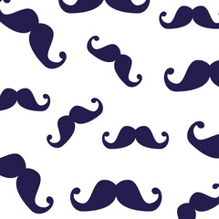 Isolated male mustaches background vector design