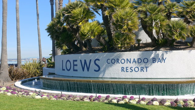 Coronado, CA / USA - January 28, 2020: Signage At Entrance To The Loews Coronado Bay Resort