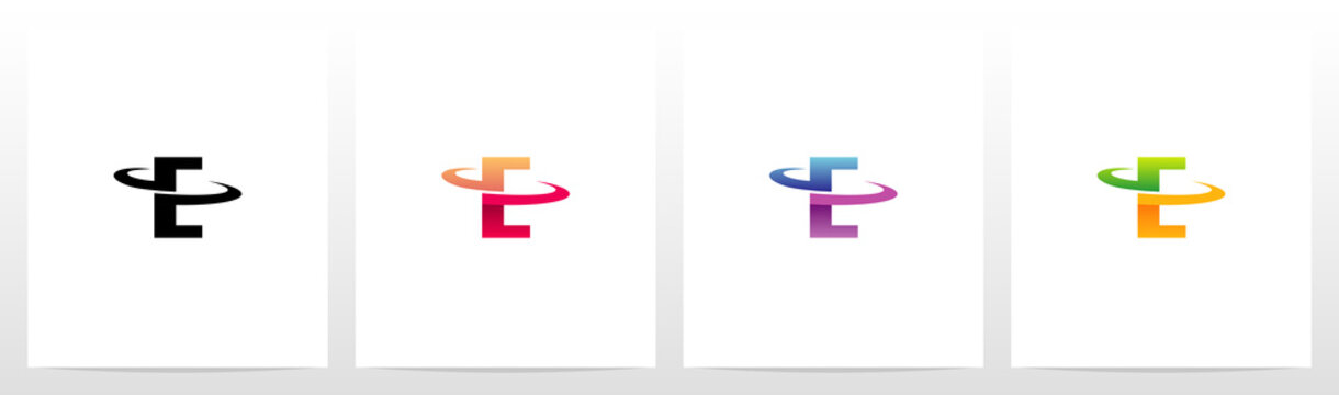 Swoosh Graphic On Letter Logo Design E