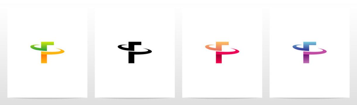 Swoosh Graphic On Letter Logo Design F