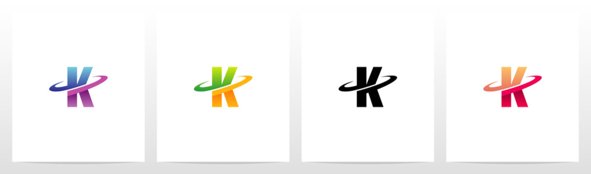 Swoosh Graphic On Letter Logo Design K