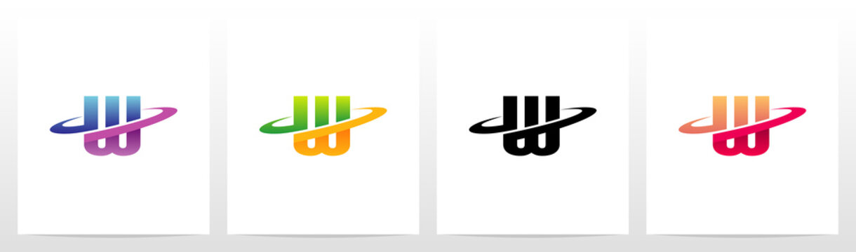 Swoosh Graphic On Letter Logo Design W