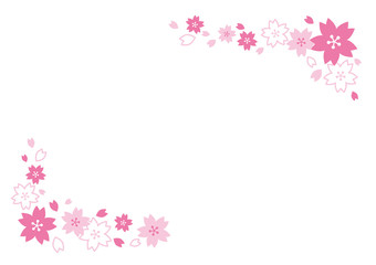 Fototapeta na wymiar 可愛い桜の花のデコレーションフレーム