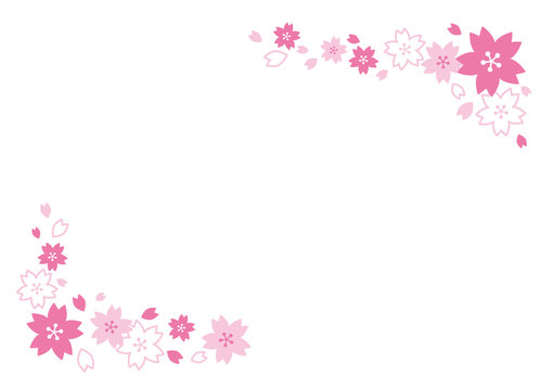 可愛い桜の花のデコレーションフレーム