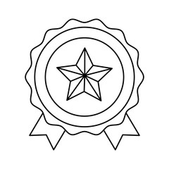 Isolated star shape inside seal stamp vector design