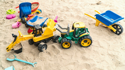Colorful Toys in the sand