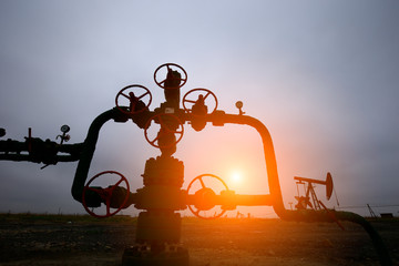 Oil pipelines and valves, industrial equipment