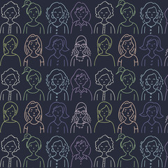 PATTERN WOMEN DAY WITH WOMEN FACE