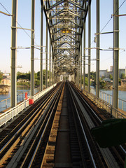 Railway bridge over the Don River. A railway bridge built by the Americans.