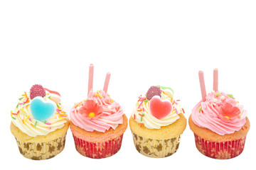 Cup Cake isolated on white background.
