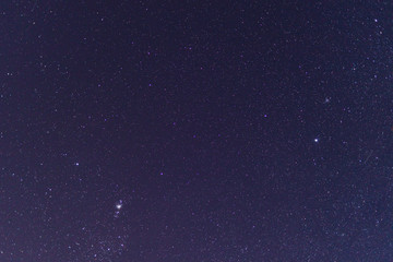 starry night sky with extremely clear conditions making a lot of constellations visible as well as some meteors or satellite trails shot from Tasmania