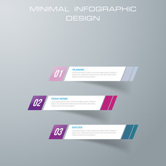 Info graphic template with 3 options, workflow, process chart, Timeline info graphics design vector diagram, annual report, web design, steps or processes. - Vector